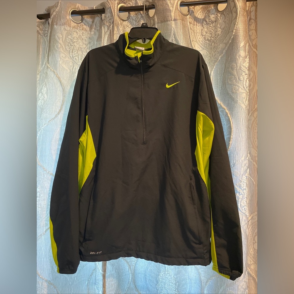 Nike Flash 3M Reflective Shield Running 1/4 Green Jacket black XL